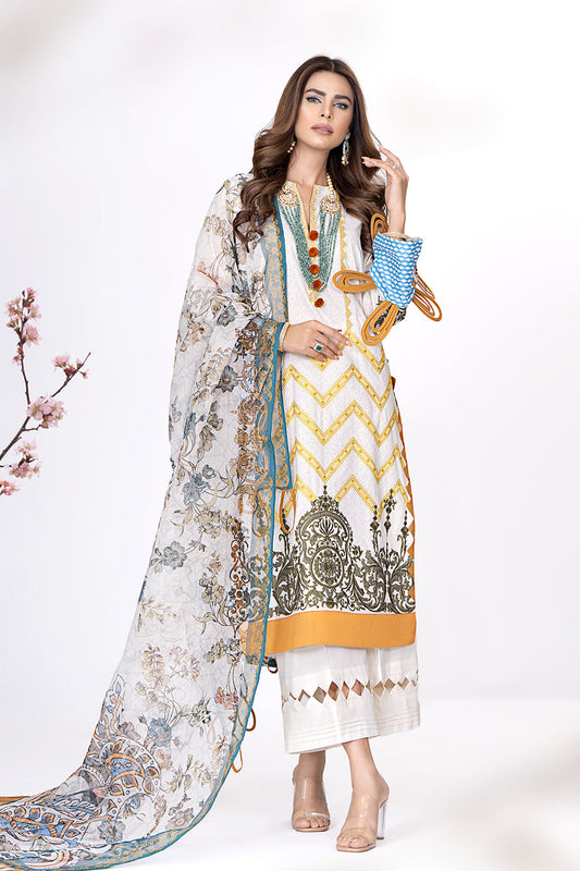 DAMASK (luxury lawn)-3PC-UNSTITCHED